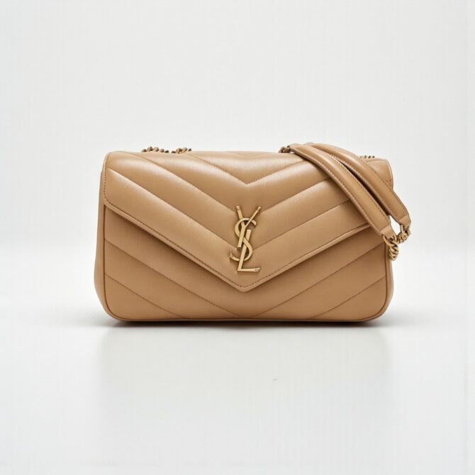 YSL Loulou Small Bag Beige – Soft Lambskin Leather