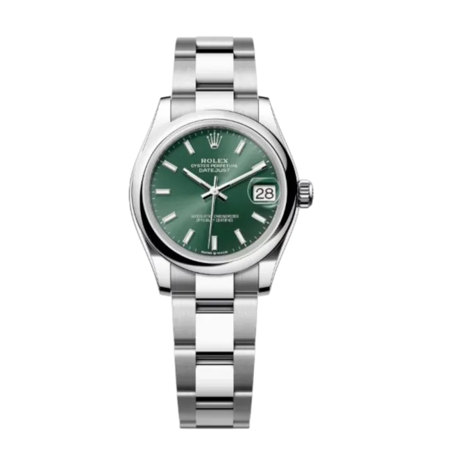 Datejust 31mm – White Gold, Green Dial, Self-Winding Steel