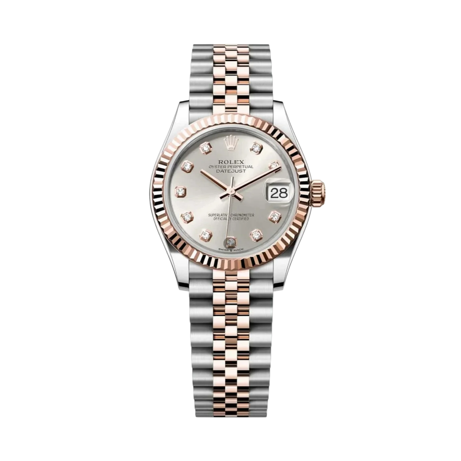 Datejust Oyster 31mm – Silver Zircon Dial in Gold & Steel