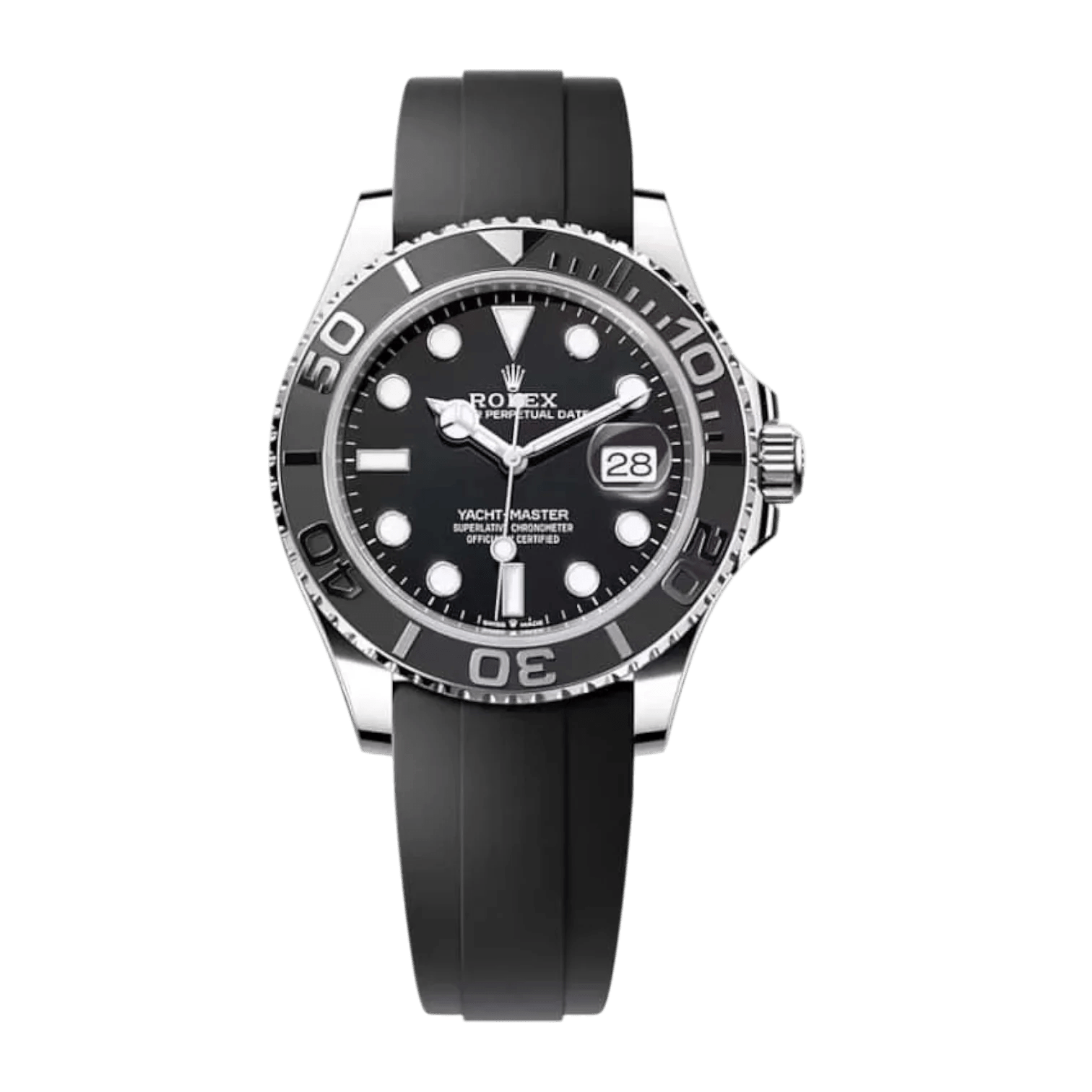 Yachet Master 41mm Stainless Steel Watch with Rubber Strap