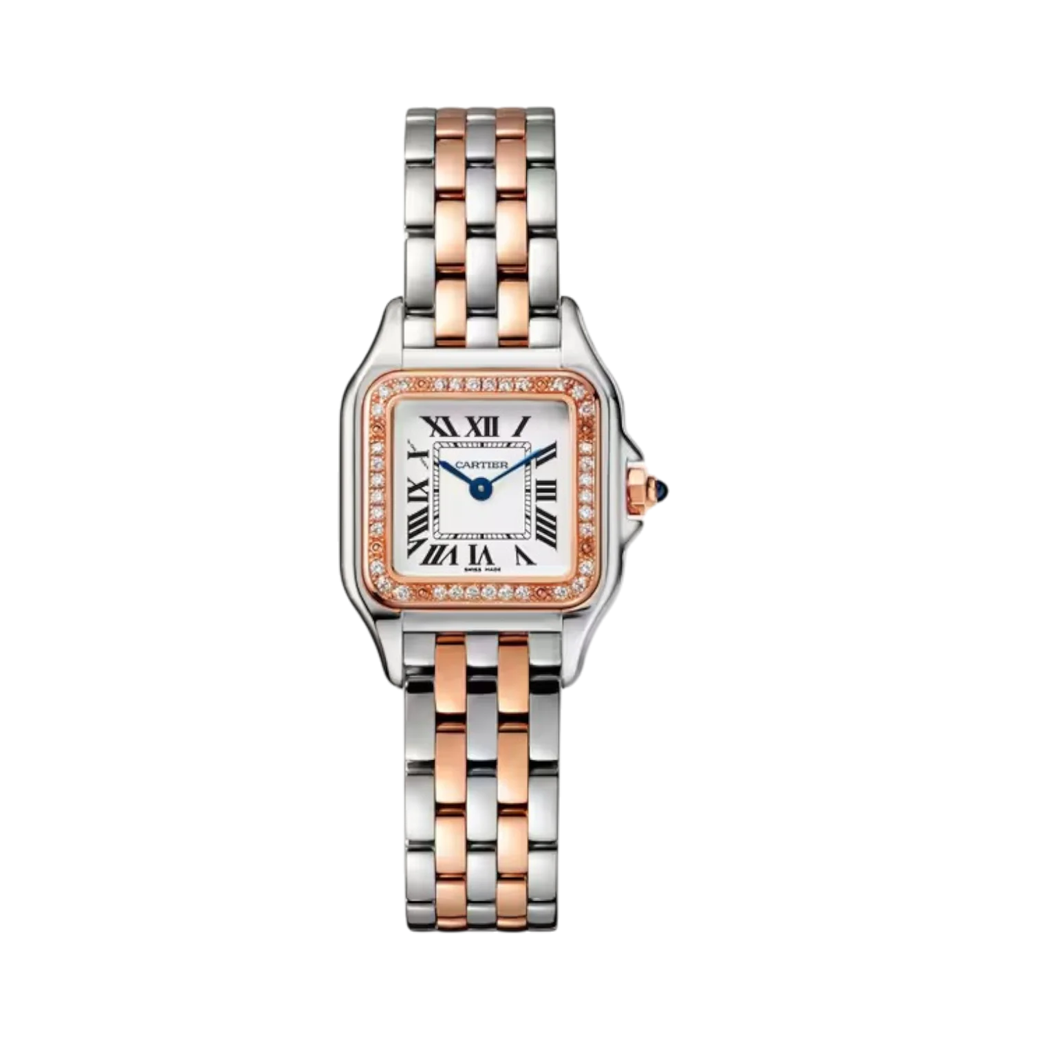 Panthère de Cartier Small 23x30mm Rose & White Gold Zircon Quartz