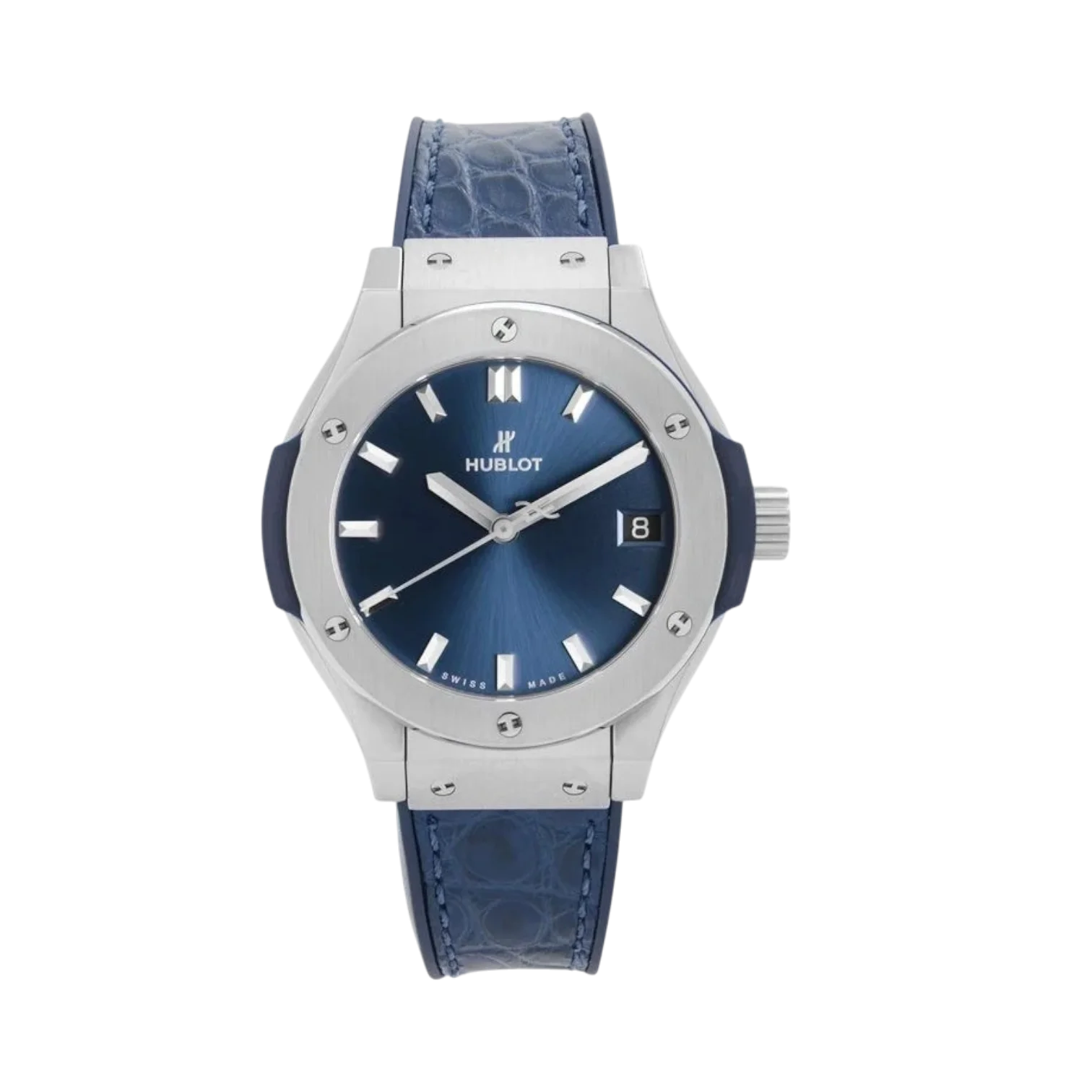 Classic Fusion Titanium 33mm Steel Zircon Alligator Strap