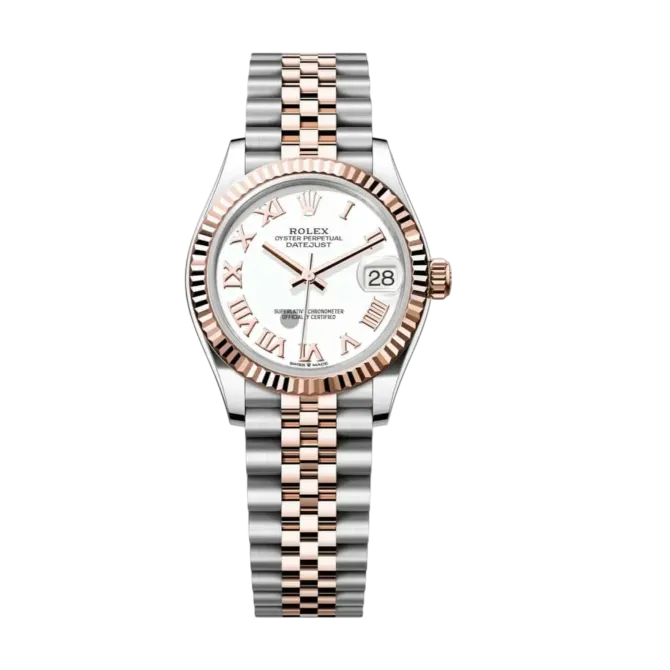 Datejust Oyster 31mm – White Dial with Rose & White Gold