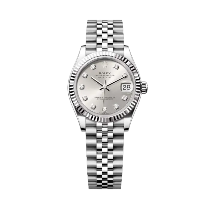 Datejust Oyster 31mm – Silver Zircon Dial with White Gold & Steel