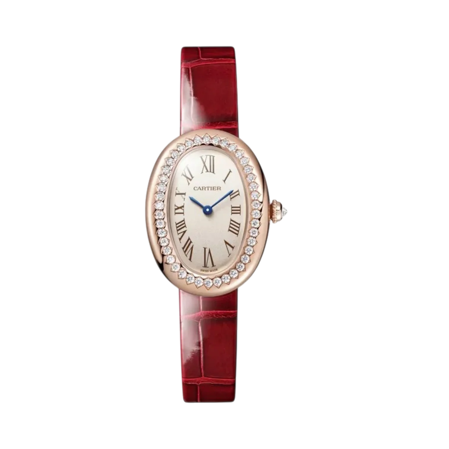 Baignoire Small Model Watch Quartz Red Alligator Strap