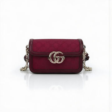 Gucci Go Shoulder Bag 21cm GG Canvas Cotton Linen