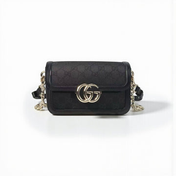 Gucci Go Shoulder Bag 21cm GG Canvas Cotton Linen