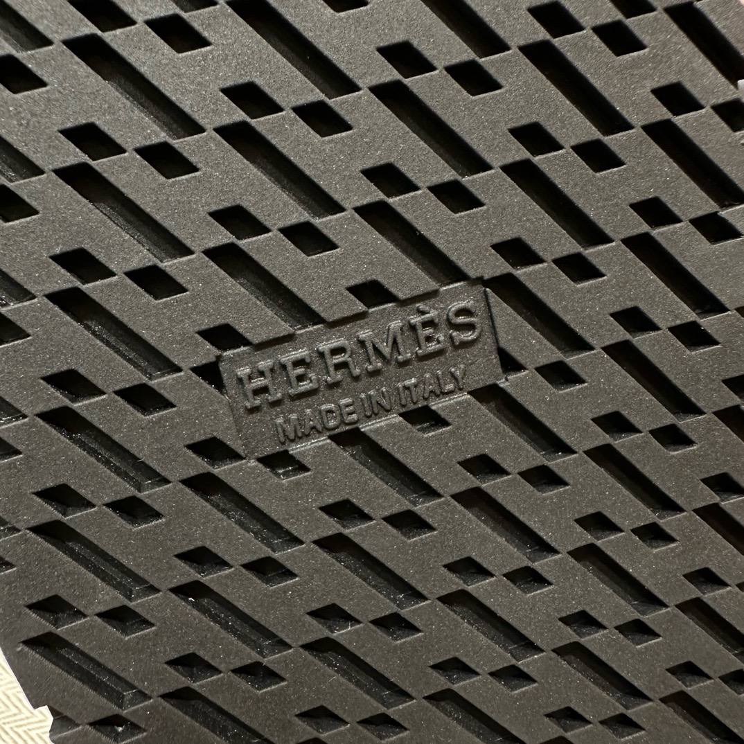 Hermes Empire Sandals, Black, Silver Hardware, Calfskin, Rubber Outsole