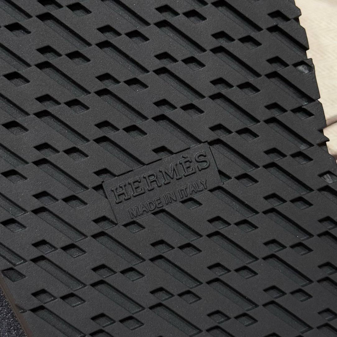 Hermes Chypre Sandals, Suede, Chamois/Velvet Leather, Rubber Outsole