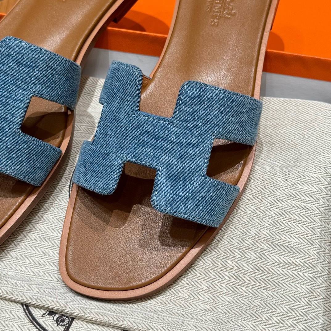 Hermes Oran Sandal, Denim, Dermal Outsole