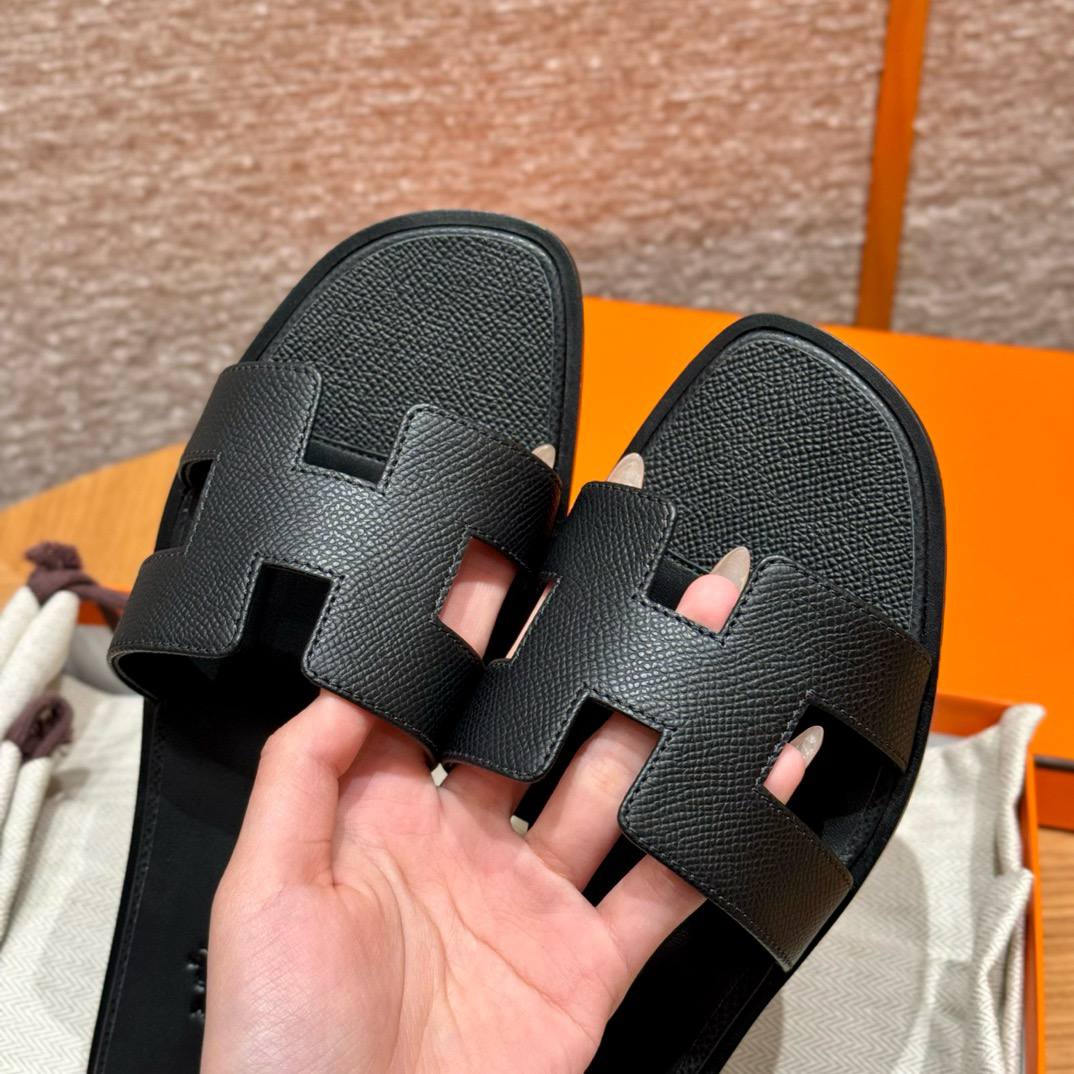 Hermes Oran Epsom Sandal, Noir, Epsom, Dermal Outsole