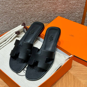 Hermes Oran Epsom Sandal, Noir, Epsom, Dermal Outsole