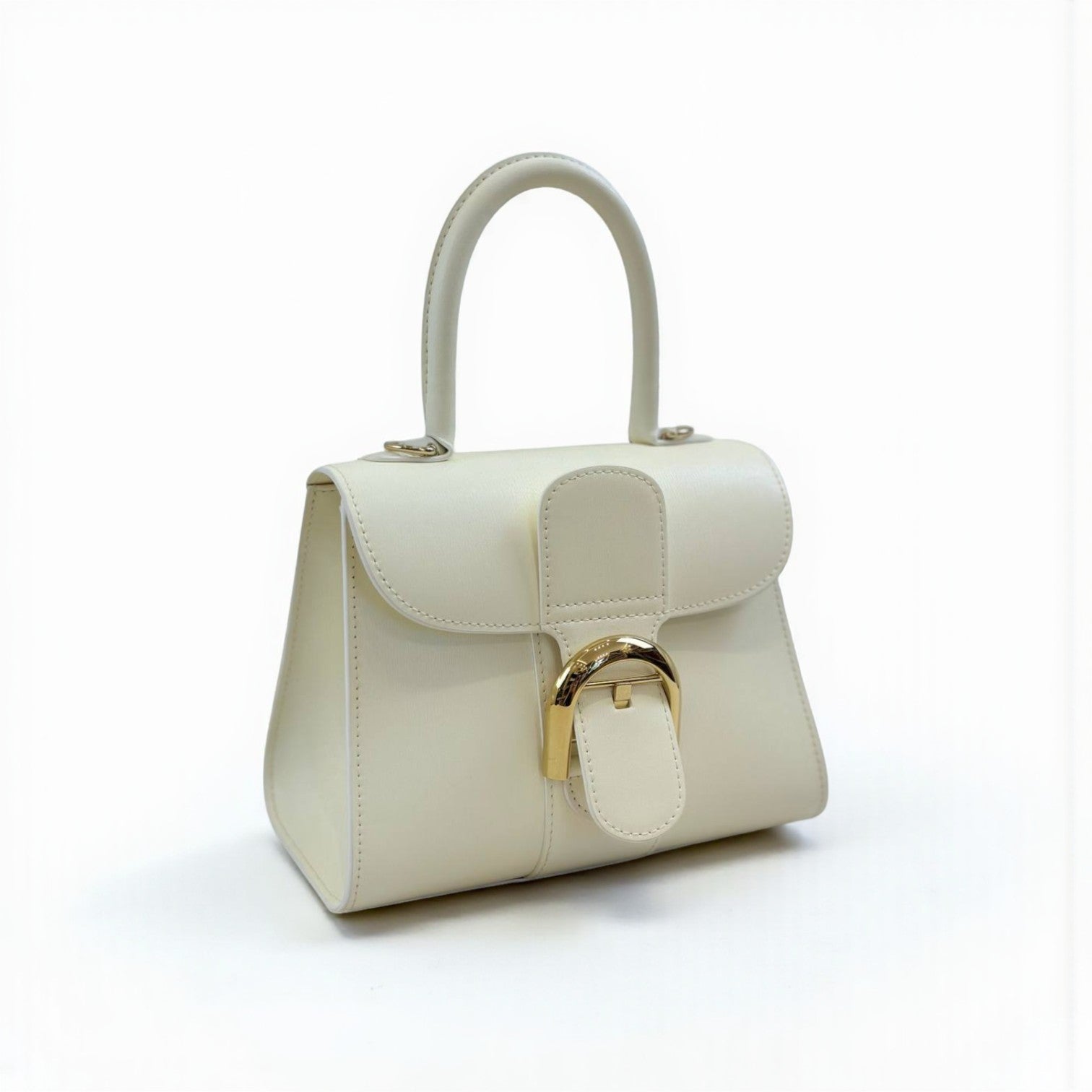 Delvaux Brillant Mini Smooth Leather, 4.5" Heels, Black Stain in Strap & Damaged Box
