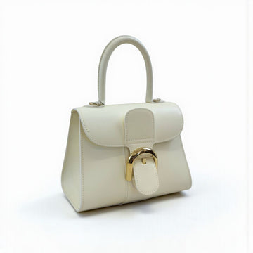 Delvaux Brillant Mini Smooth Leather, 4.5" Heels, Black Stain in Strap & Damaged Box