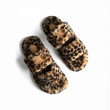 Celine Fur Slides Shearlings, Fur Insole & Exterior, Rubber Outsole, Box Damaged