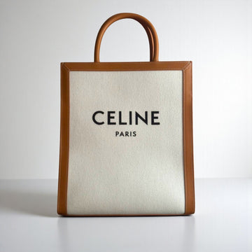 Celine Vertical Cabas Triomphe Canvas Calfskin 32x28x8cm