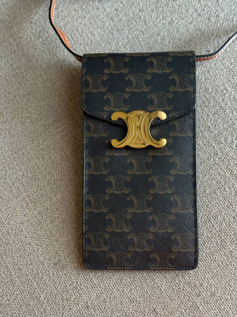 Celine Triomphe Phone Pouch Slingbag Canvas 20x10x2cm