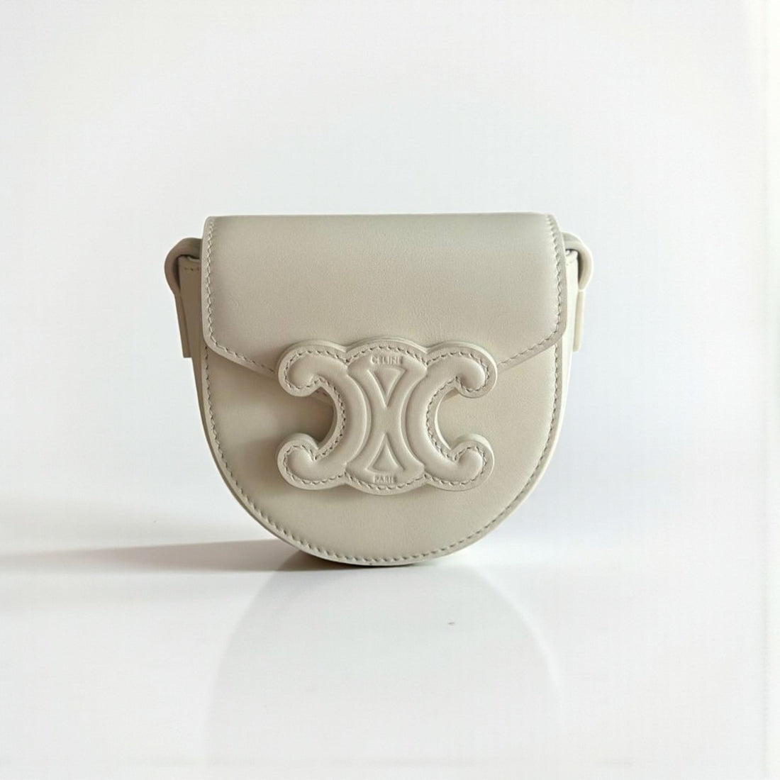 Celine Micro Besace Cuir Triomphe Slingbag Shiny Calfskin Leather 8x11.5x4cm