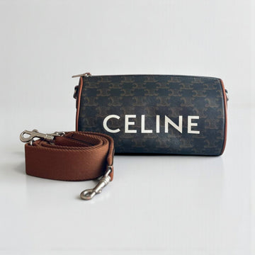 Celine Triomphe Cylinder Bag Canvas 13x23.5x12cm