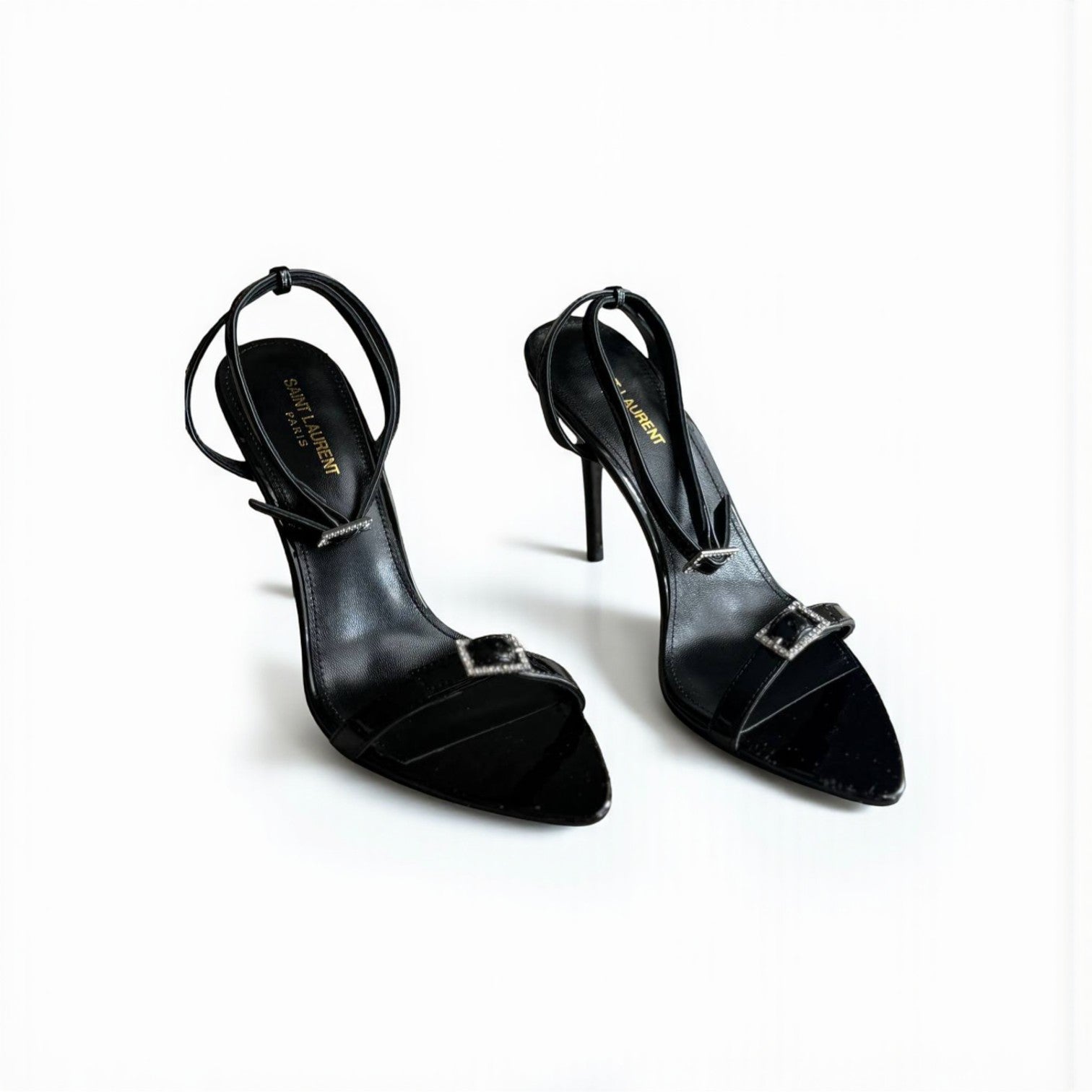 YSL Claude Patent Leather Heels, 4.5" Heels, Box Damaged