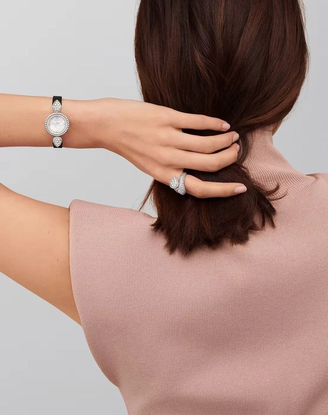 Boucheron Serpent Bohème 23mm Steel with Zircon