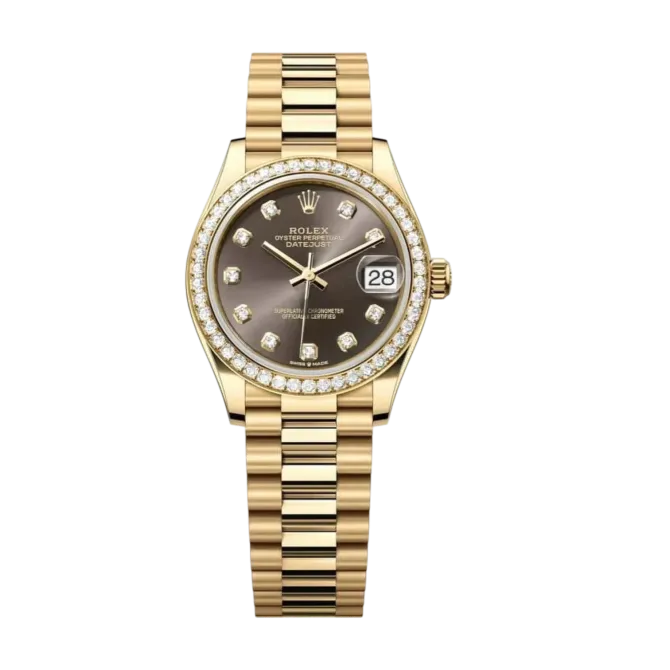 Datejust Oyster 31mm – Brown Zircon Dial with Yellow Gold & Steel