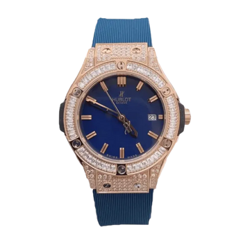 Classic Fusion Titanium Pavé 33mm Rose Gold Rubber Strap