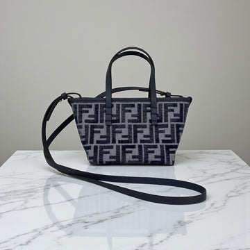 Fendi Mini Roll FF Dark Blue Chenille 15cm Bag