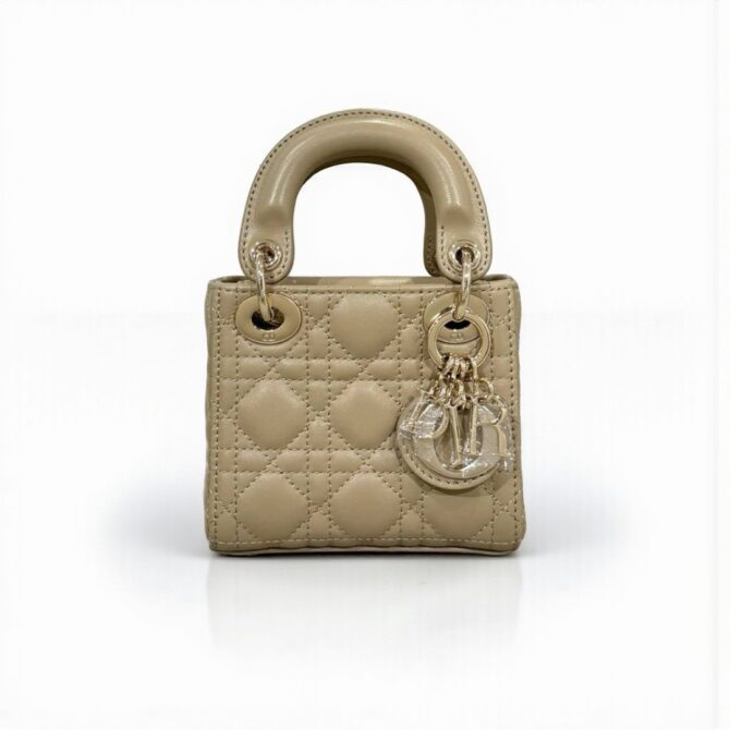 Lady Dior Micro Bag Olive Green Cannage Lambskin 12cm