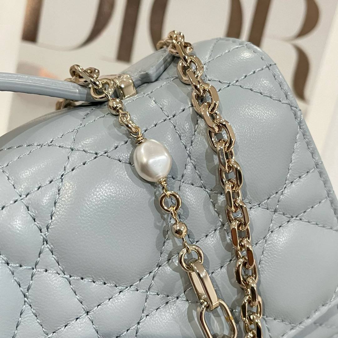 My Dior Mini Bag Pale Blue Cannage Calfskin 20x11x4 cm