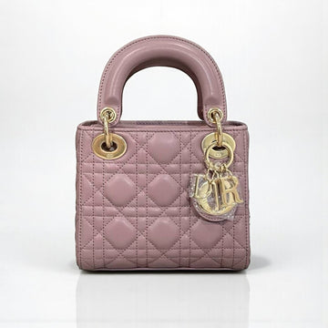 Mini Lady Dior Bag 17cm Peony Powder Cannage Lambskin