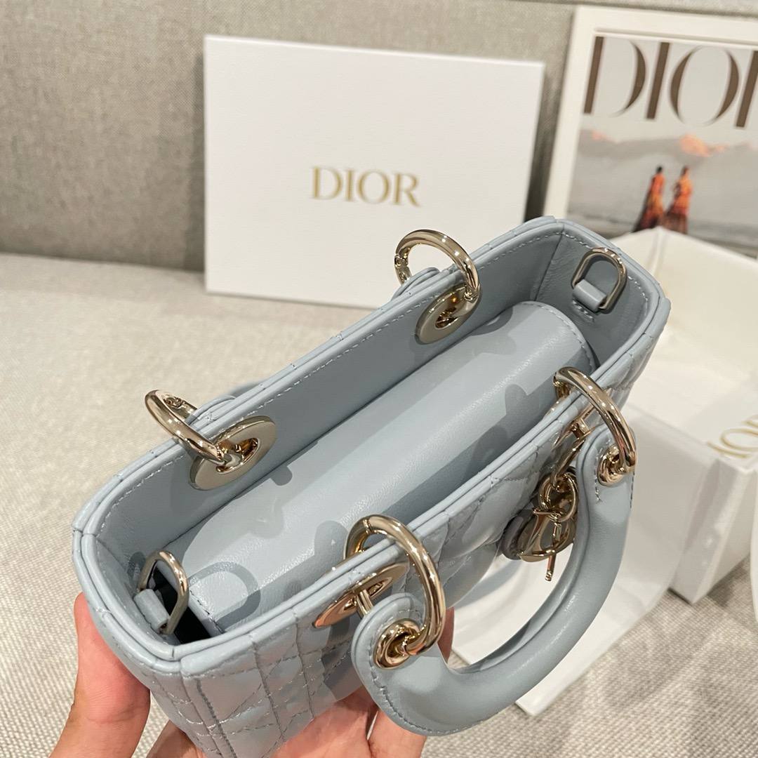 Dior Lady D-Joy Micro Bag 16cm Baby Blue Lambskin