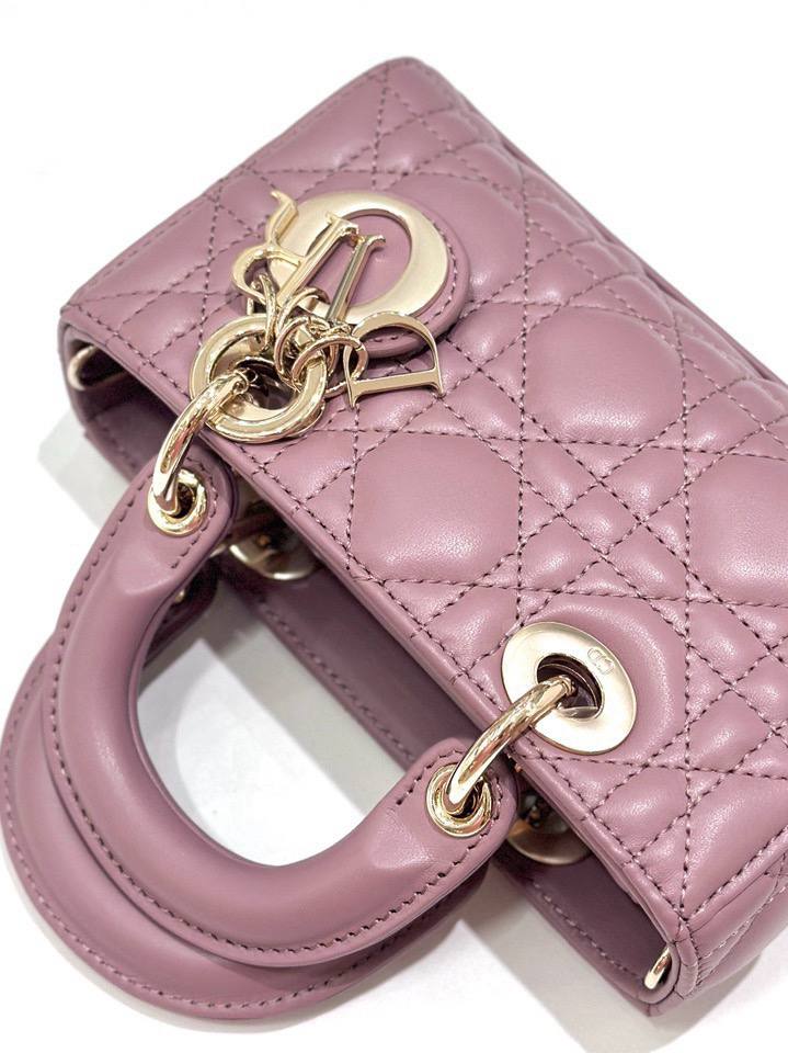 Dior Lady D-Joy Micro Bag 16cm Peony Powder Lambskin