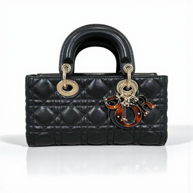 Lady D-Joy Small Bag 22cm Black Cannage Lambskin