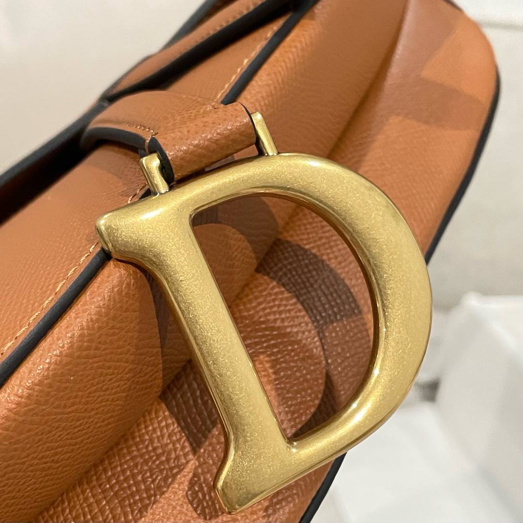 Dior Saddle Bag 24cm Brown Cannage Calfskin Leather