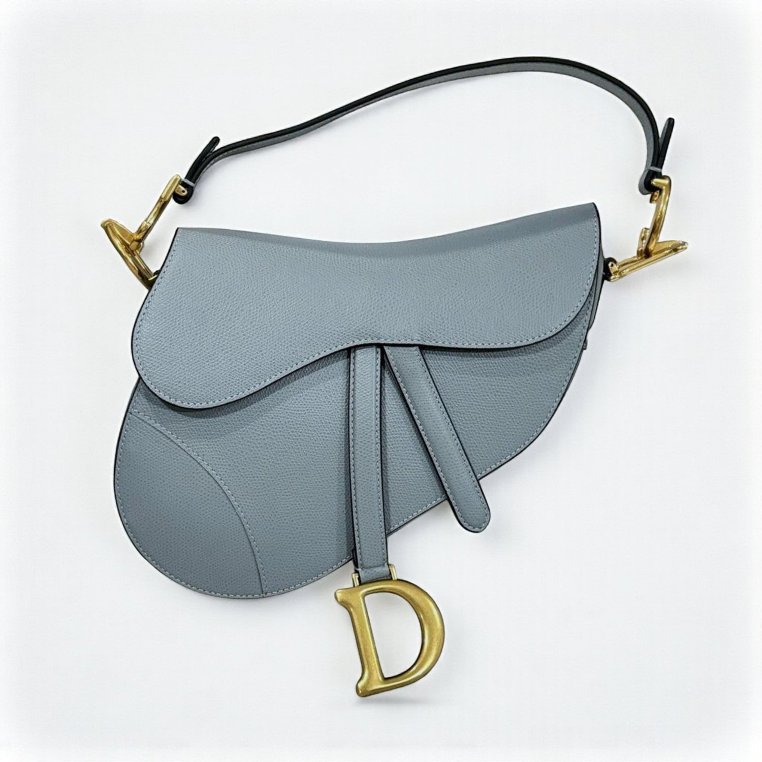 Dior Saddle Bag 24cm Blue Gray Cannage Calfskin Leather