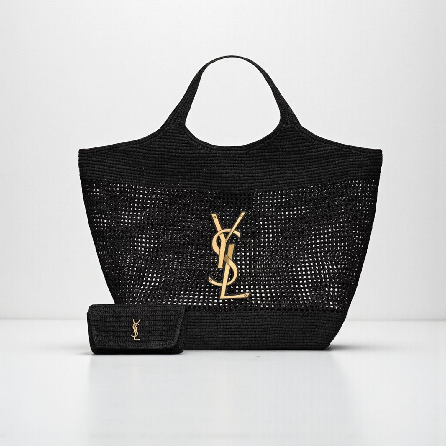 YSL ICare Maxi Raffia Tote Handcrafted No Box