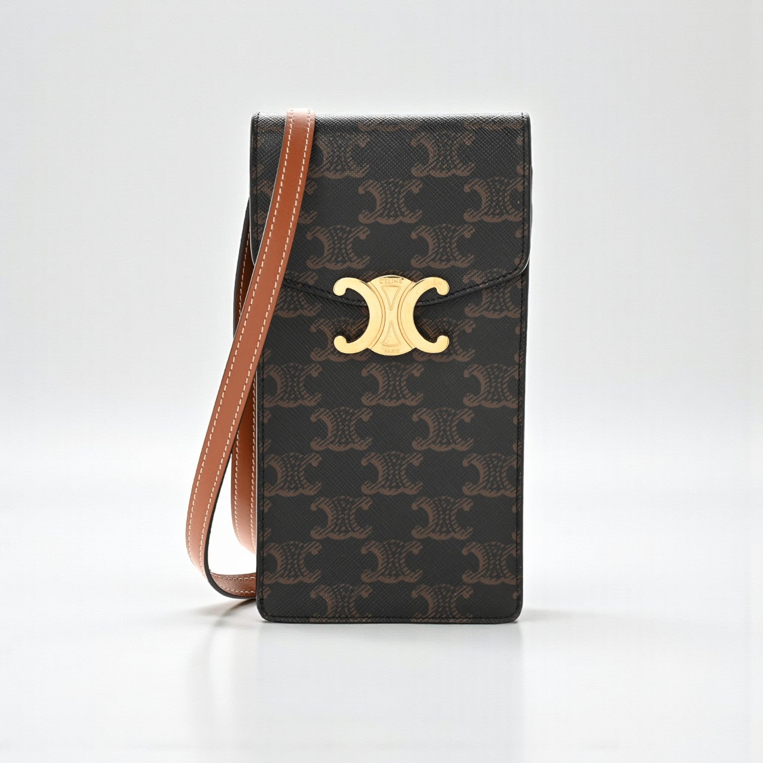 Celine Triomphe Phone Pouch Slingbag Canvas 20x10x2cm