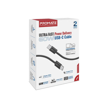 PROMATE EcoLine-CC120  Ultra-Fast 60W Power Delivery USB-C cable