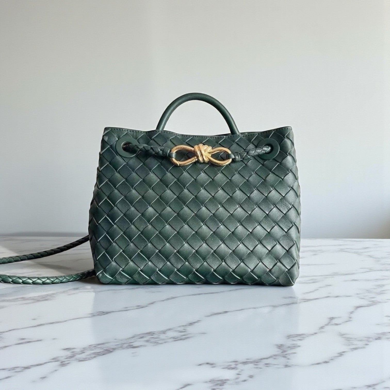 Bottega Veneta Small Andiamo Bag 25cm Souple Intrecciato Leather Knot