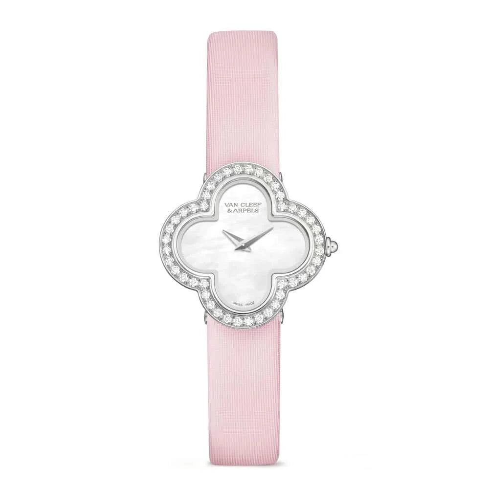 Alhambra Watch 30mm White Gold Mother-of-Pearl Steel Zircon