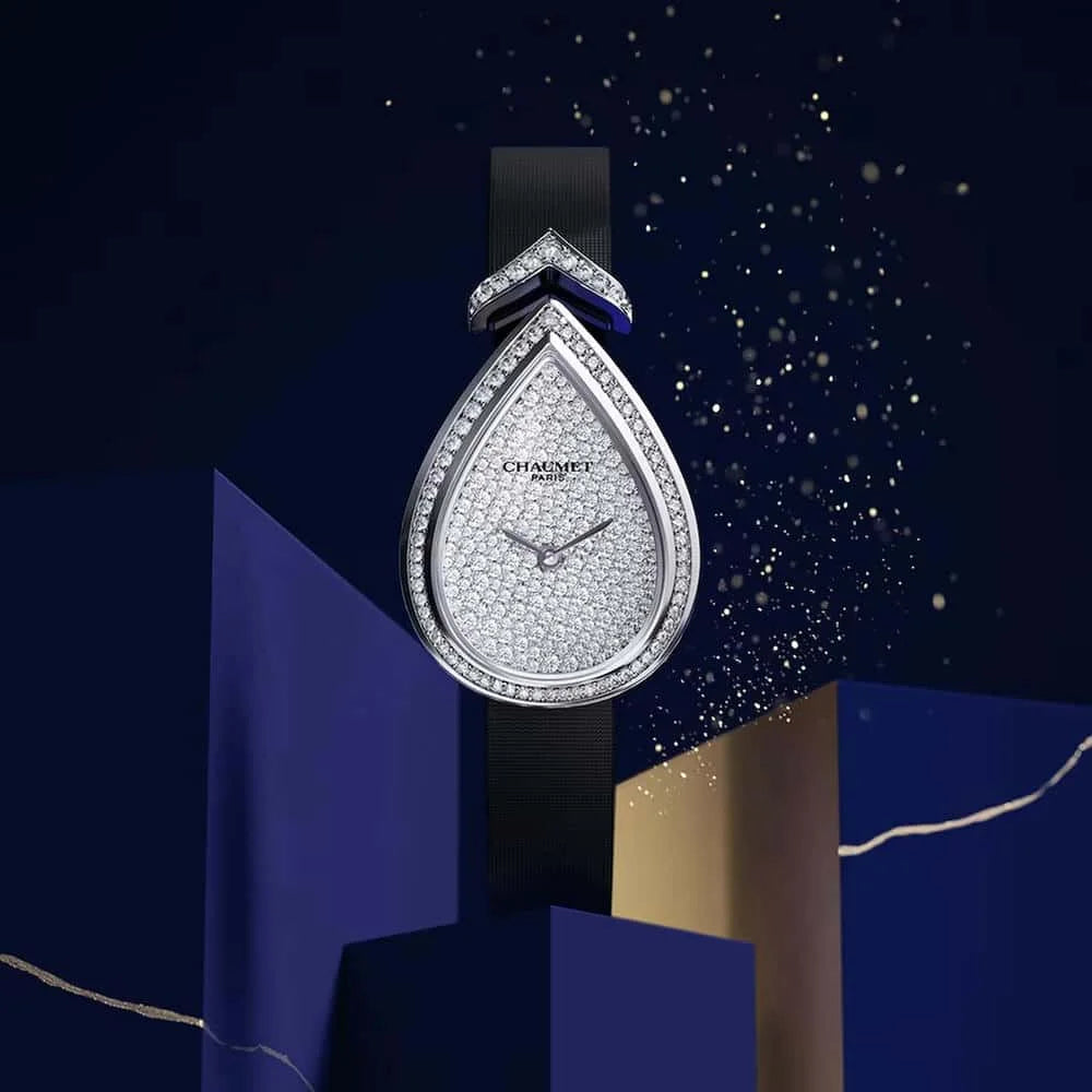 Joséphine Aigrette Watch in White Gold with Zircon Details