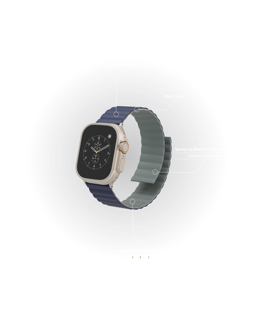 LEVELO Cosmo Magnetic Silicone APPLE WATCH STRAP 49/45/44/42mm
