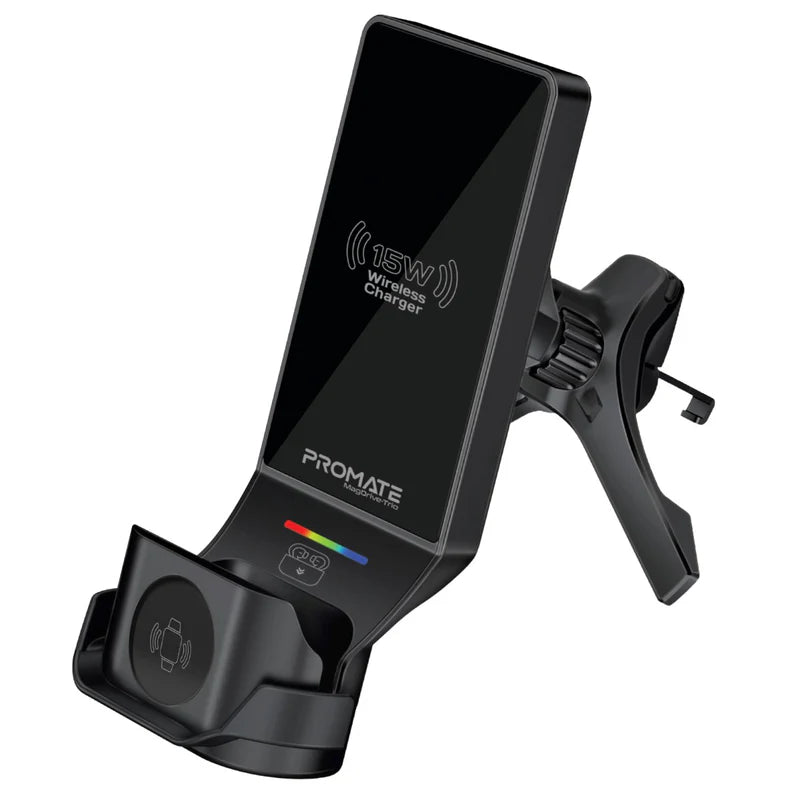 PROMATE MagDrive-Trio  3-in-1 MagSafe Compatible Car Wireless Charging Station