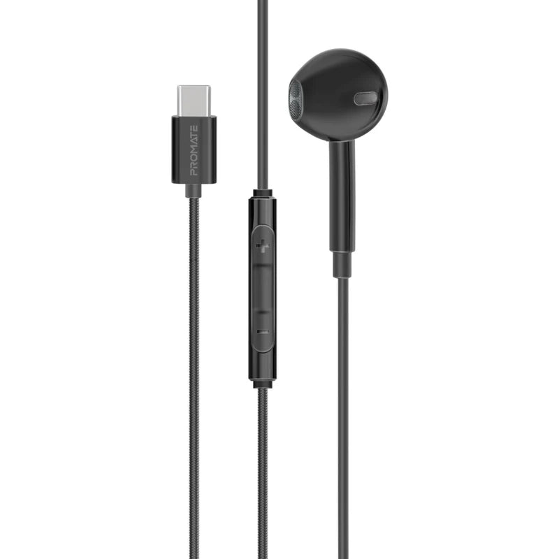 PROMATE  MonoPod-C Dynamic In-Ear Wired Mono Earphone with USB-C Connector