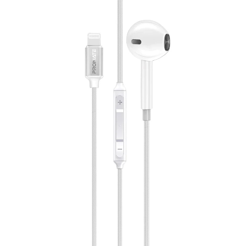 PROMATE MonoPod-LT  MFI Certified Ergonomic In-Ear Wired Mono Earphone with Lightning Connector