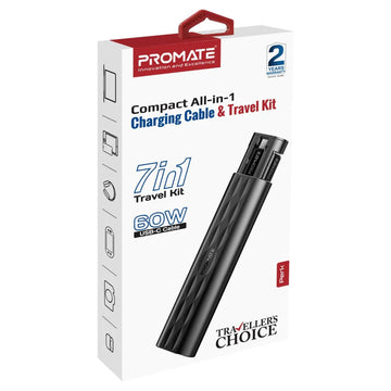 PROMATE PERK  Compact All in 1 Charging Cable and Travel Kit
