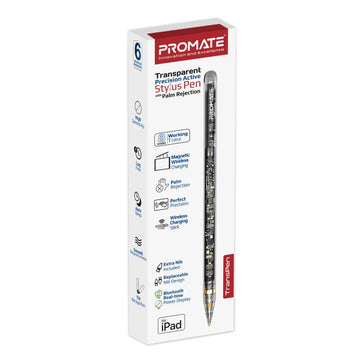 PROMATE  Transpen Transparent Precision Active Stylus Pen with Palm Rejection