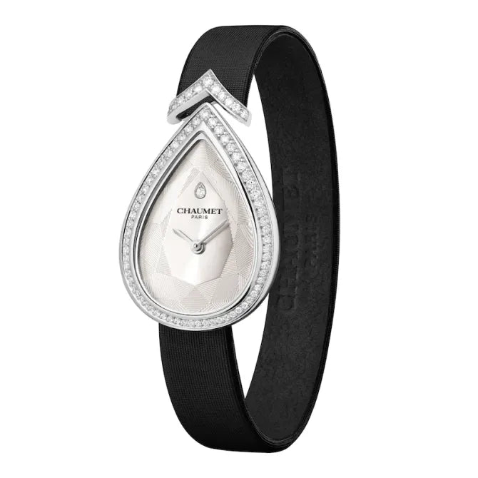 Joséphine Aigrette Watch – White Gold & Steel with Zircon