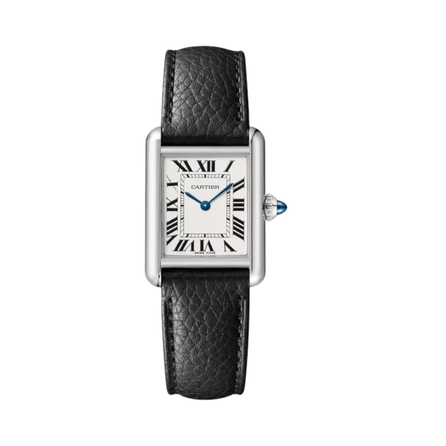 Tank Must de Cartier Watch 25mm Steel with Black Calfskin Strap